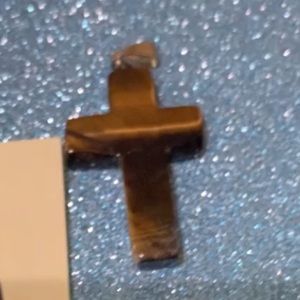 Tigers Eye Gemstone Cross Pendant with Bail